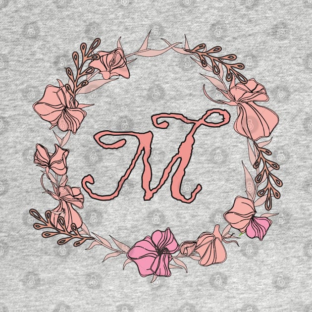 Letter M Rose Pink Initial Monogram - Letter m by Tilila